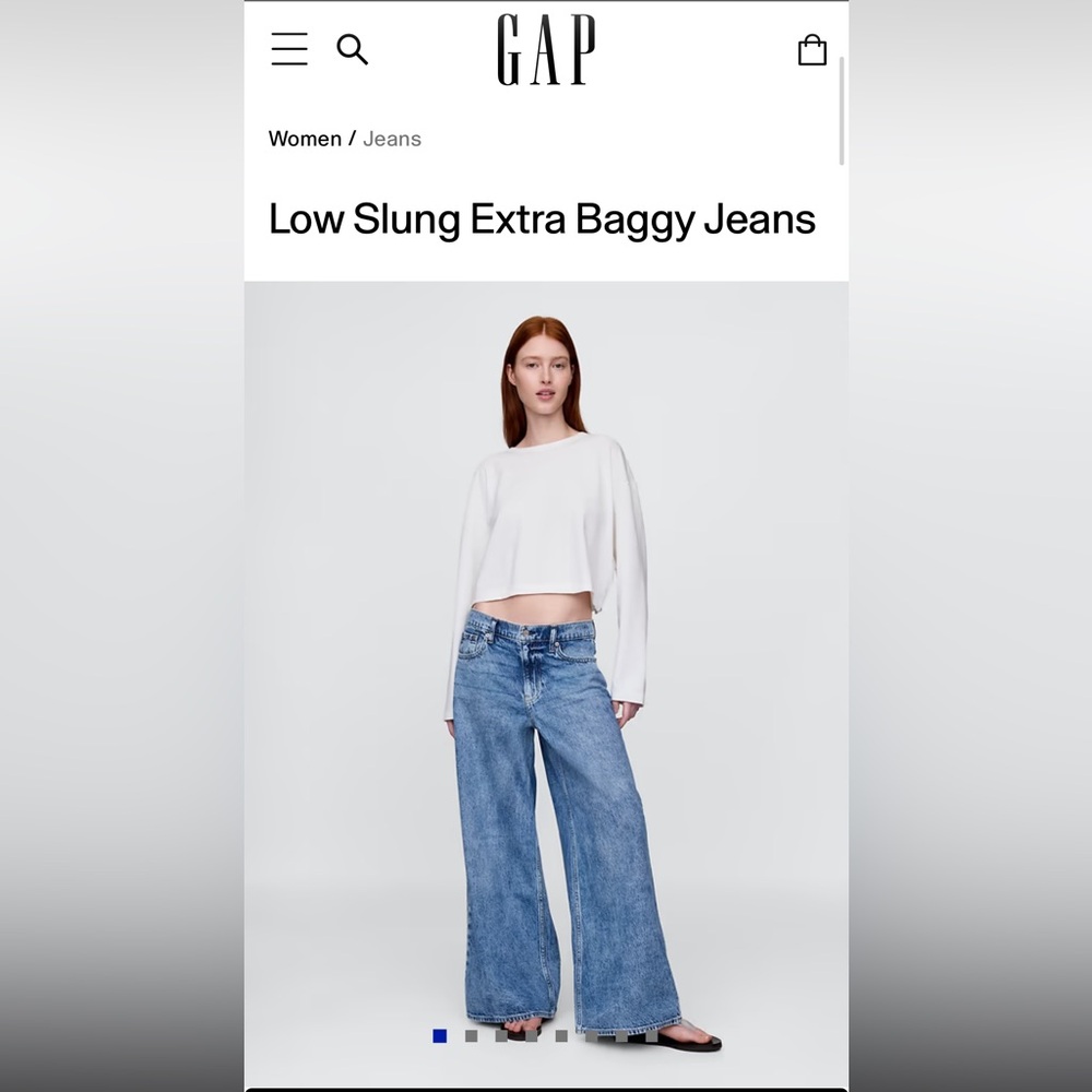 GAP Low-Slung Extra Baggy Jeans in Light Blue Wash NWT 32/14 Tall